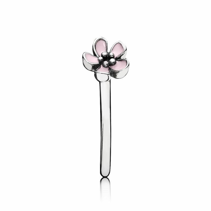 Pandora Cherry Blossom Stackable Ring - Sterling Silver/Enamel/Pink - Canada | TX8451OS